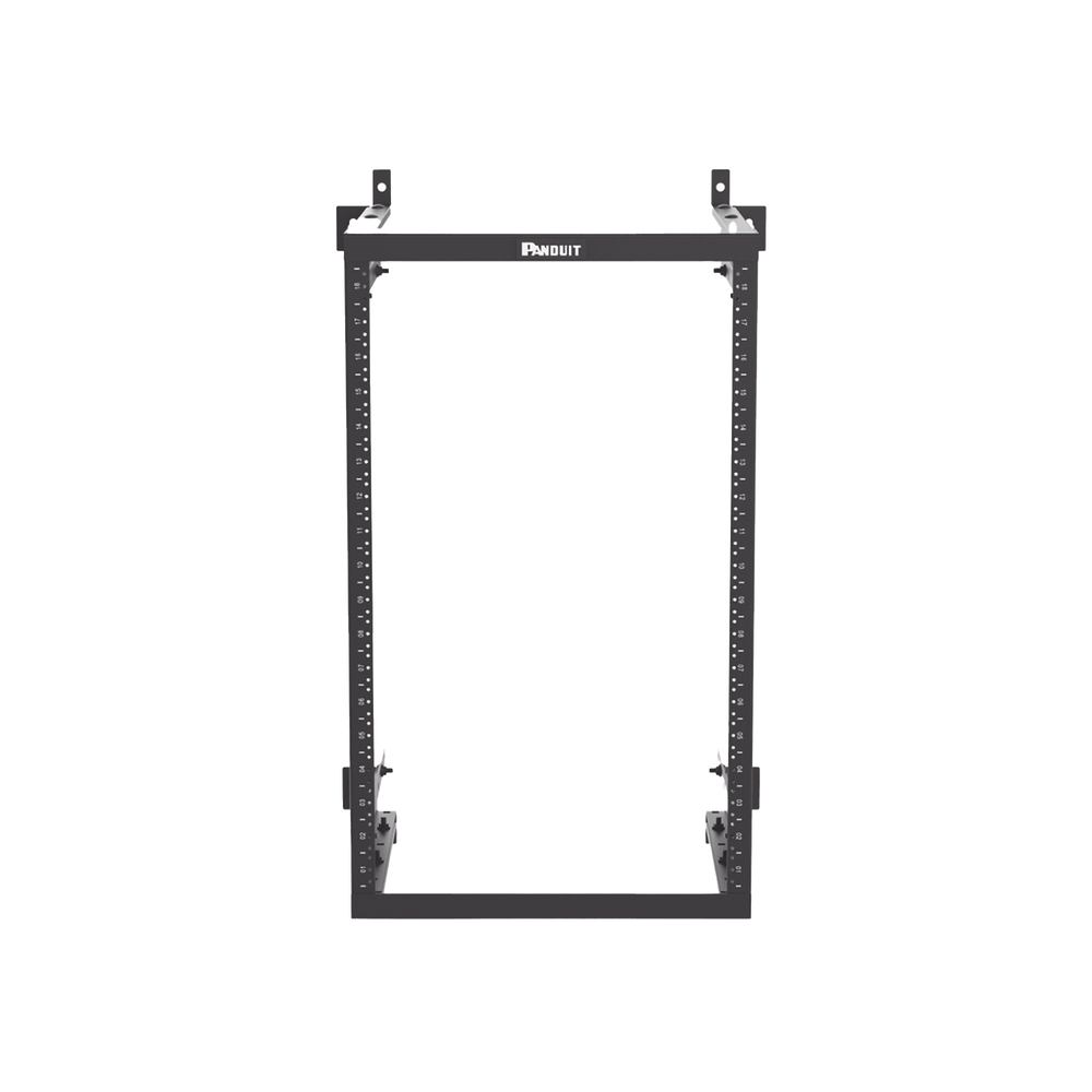 Rack PanZone® de Montaje en Pared, de 19in, Profundidad Ajustable, Rieles Numerados y Roscados #12-24, 18 UR, Color Negro - Image 2