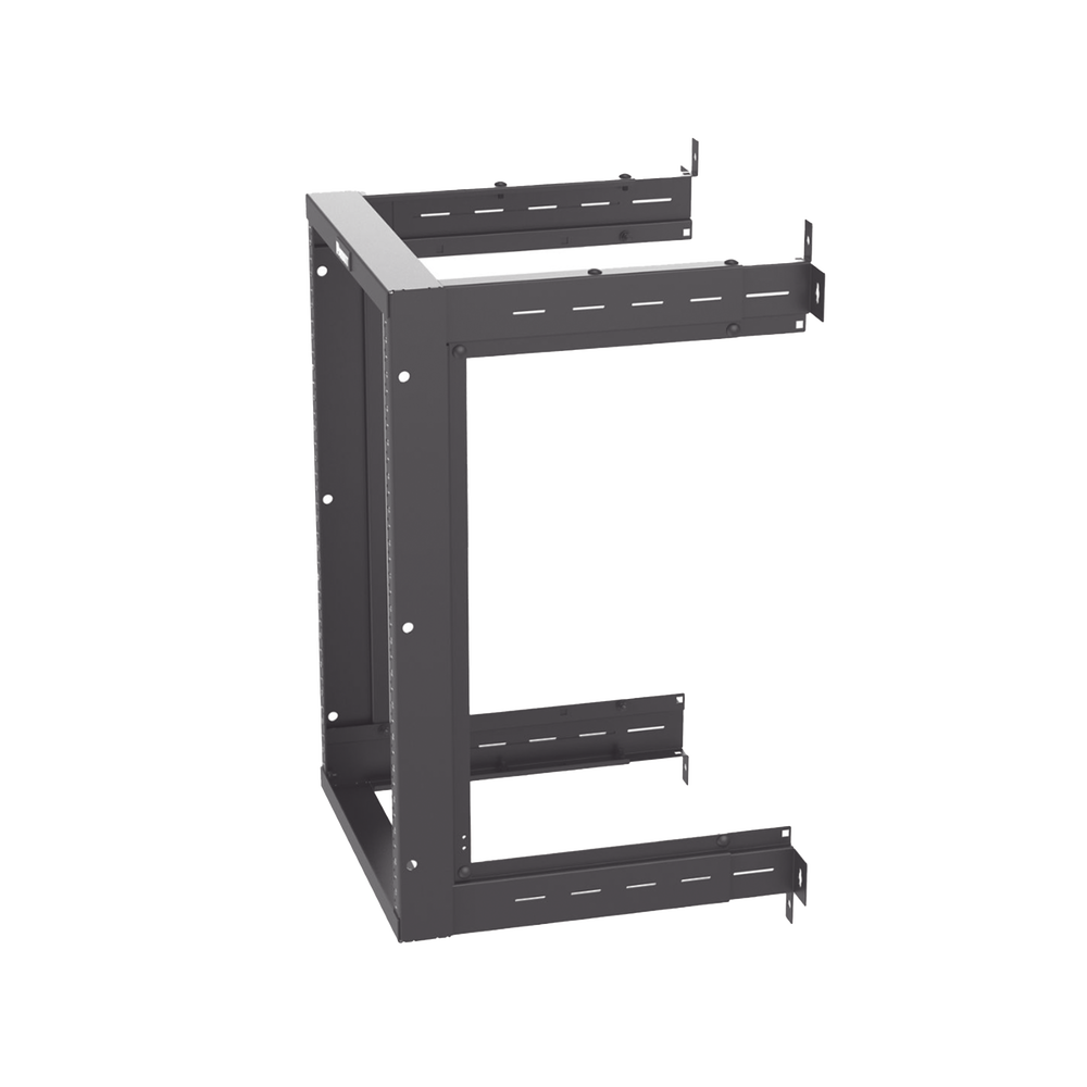 Rack PanZone® de Montaje en Pared, de 19in, Profundidad Ajustable, Rieles Numerados y Roscados #12-24, 18 UR, Color Negro - Image 3