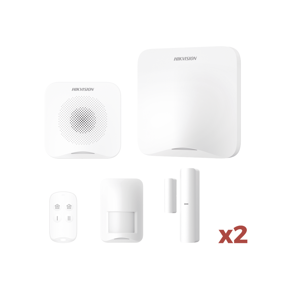 (AX HOME) KIT de Alarma AX HOME / Incluye: 1 Hub con batería de respaldo / 1 Llavero / 1 PIR / 2 Contactos Magnéticos / 1 Sirena / Wi-Fi / 3G/4G / Compatible con Hik-Connect P2P y Hik-Partner PRO