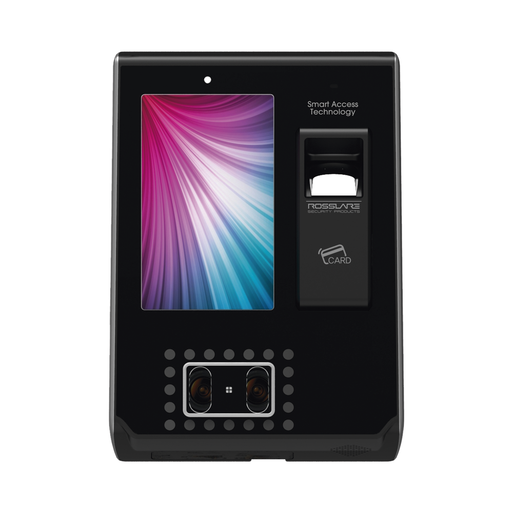 Lector biométrico de Huella y reconocimiento Facial con lector de Proximidad de 125Khz tipo EM y Mifare (13.56 Mhz)