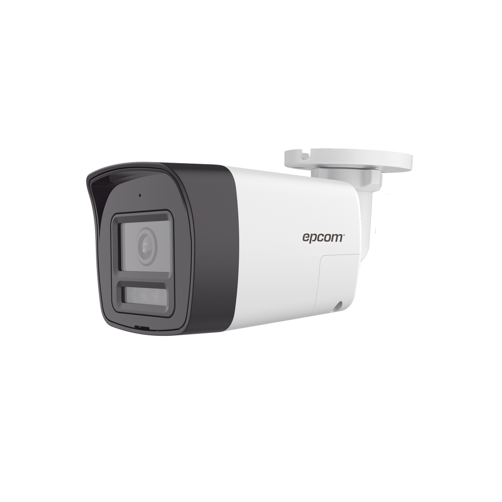 [Audio Bidireccional + Dual Light + ColorVu] Bala TURBOHD 4K (8 Megapixel) / Lente 2.8 mm / 30 mts IR EXIR + 20 mts Luz Blanca / Micrófono y Bocina Integrado / Exterior IP67 / Metal / dWDR