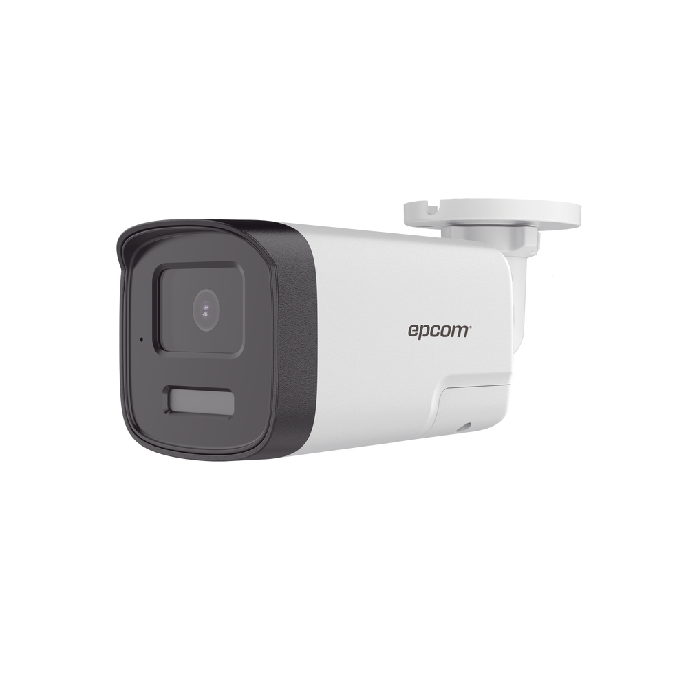 [Audio Bidireccional + Dual Light + ColorVu] Bala TURBOHD 4K (8 Megapixel) / Lente 2.8 mm / 40 mts IR EXIR + 40 mts Luz Blanca / Micrófono y Bocina Integrado / Exterior IP67 / Metal / dWDR