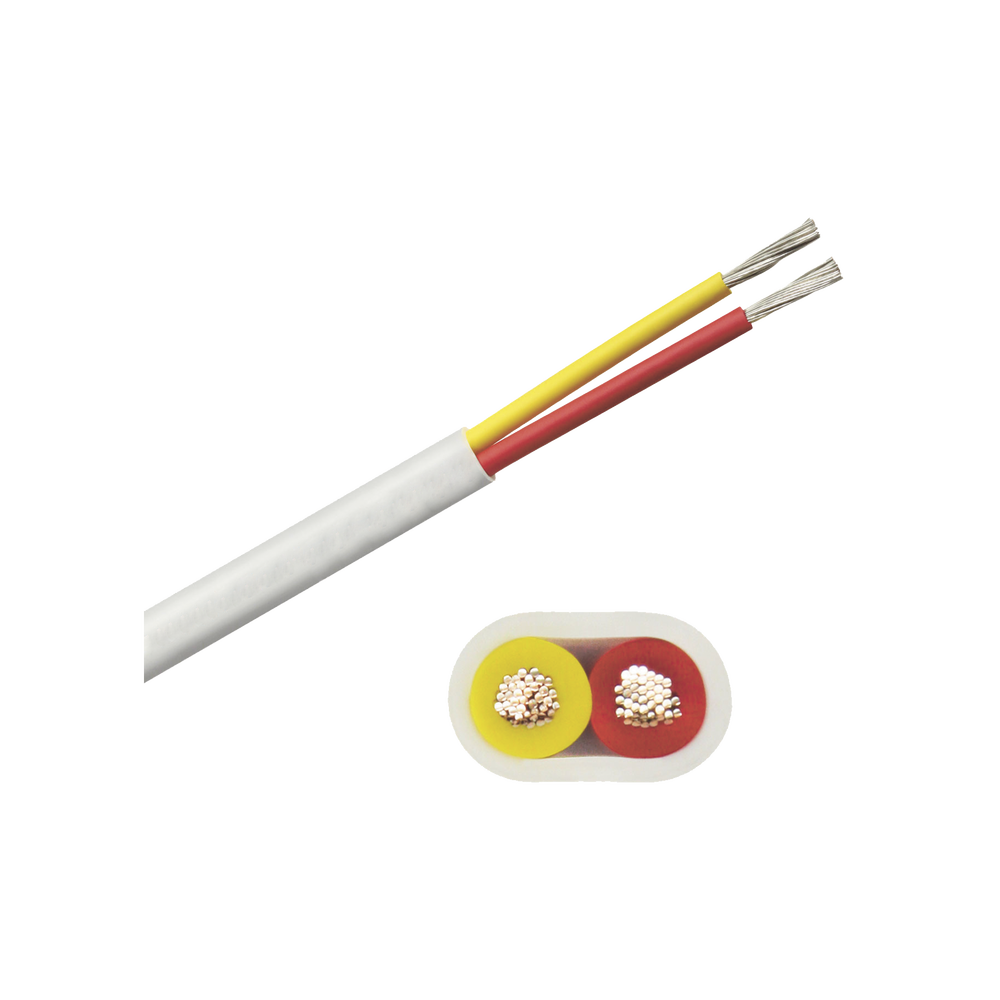 Rollo de cable plano grado marino calibre 14, de 2 conductores (rojo y amarillo) de 100 pies (30.48 m).
