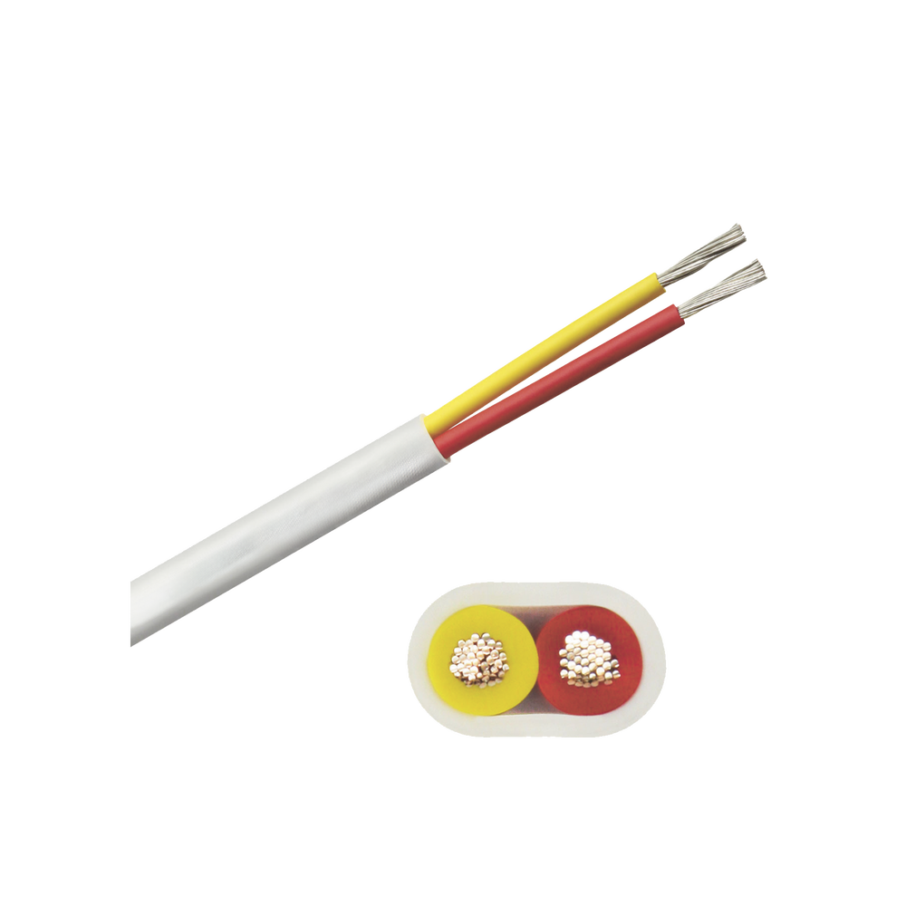 Rollo de cable plano grado marino calibre 14, de 2 conductores (rojo y amarillo) de 250 pies (76.2 m)
