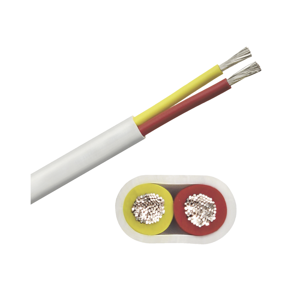Rollo de cable plano grado marino calibre 6, de 2 conductores (rojo y amarillo) de 250 pies (76.2 m).