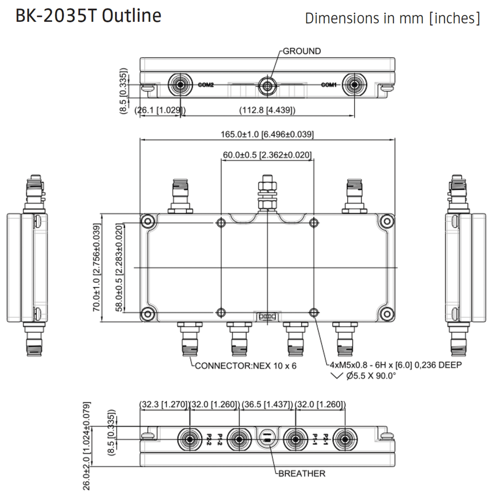 DIPLEXOR Dual 1695-2200/ 2496-2690 MHz, 50W, -155dBc, IP67, NEX10® - Image 2