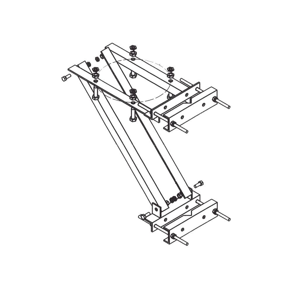 Soporte Lateral Universal para Balizas / Ajuste de Patas 7/8" a 10-3/8" / Material Galvanizado en Caliente / Compatible Balizas L-864 y L-865 / Círculo de Pernos 13-1/4" / ASTM A325