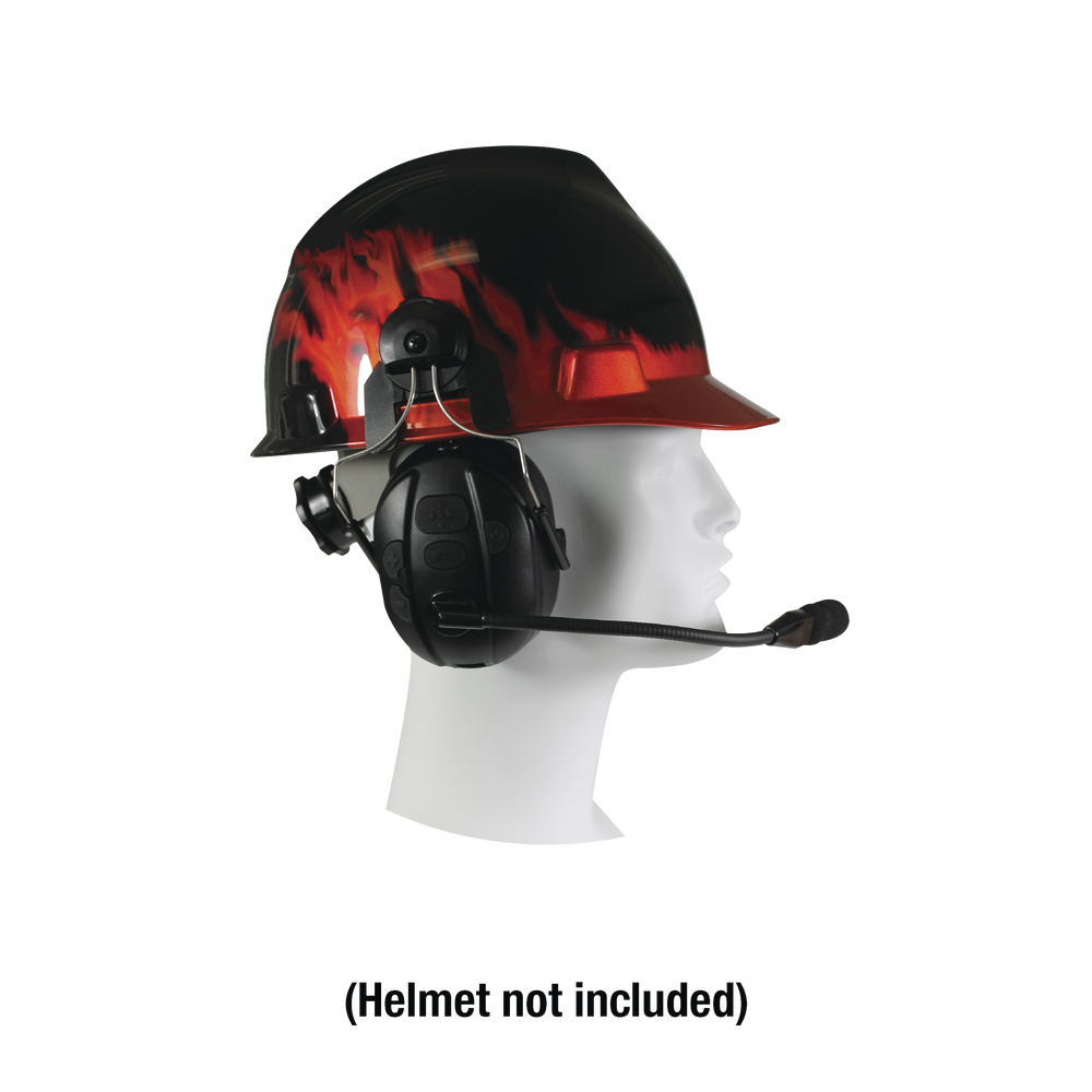 Orejeras duales inalámbricas para montar en casco compatible con adaptadores PRYME BLU, radio y dispositivos bluetooth, con función de PTT y para contestar celulares.