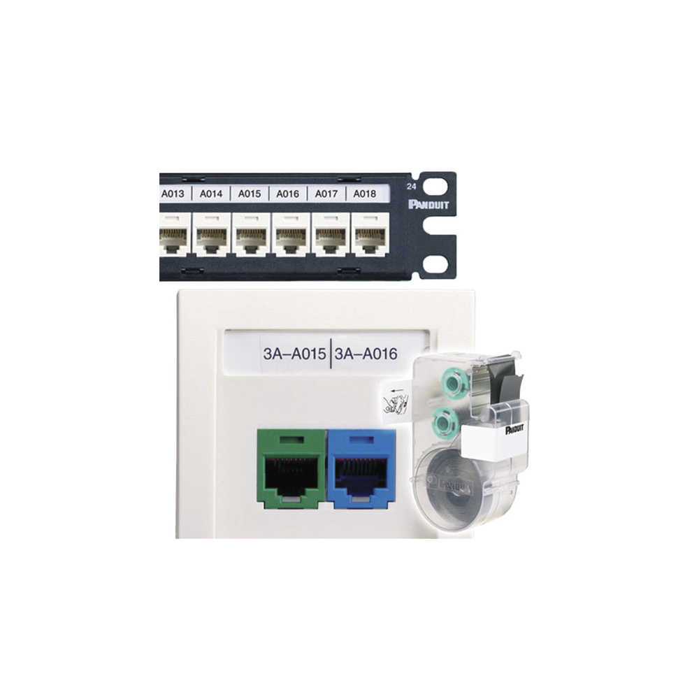 Casete de 125 Etiquetas Adhesivas, para Patch Panel, Face Plate o Cajas Superficiales, Para Identificaci?n 4 Puertos, Color Blanco