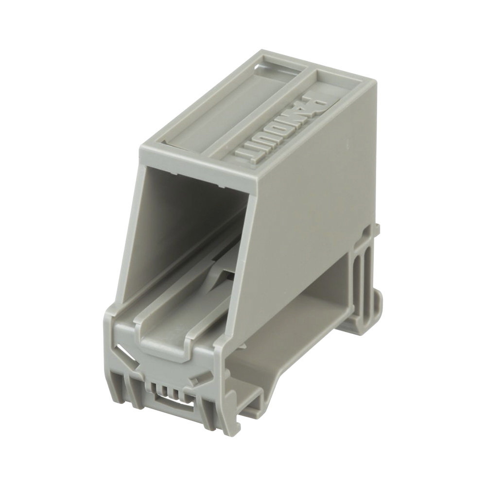 Adaptador de 1 Puerto, Para Conectores Tipo Mini-Com, Montaje en Riel Din Est?ndar de 35 mm (1.38 pulgadas), Color Gris Internacional