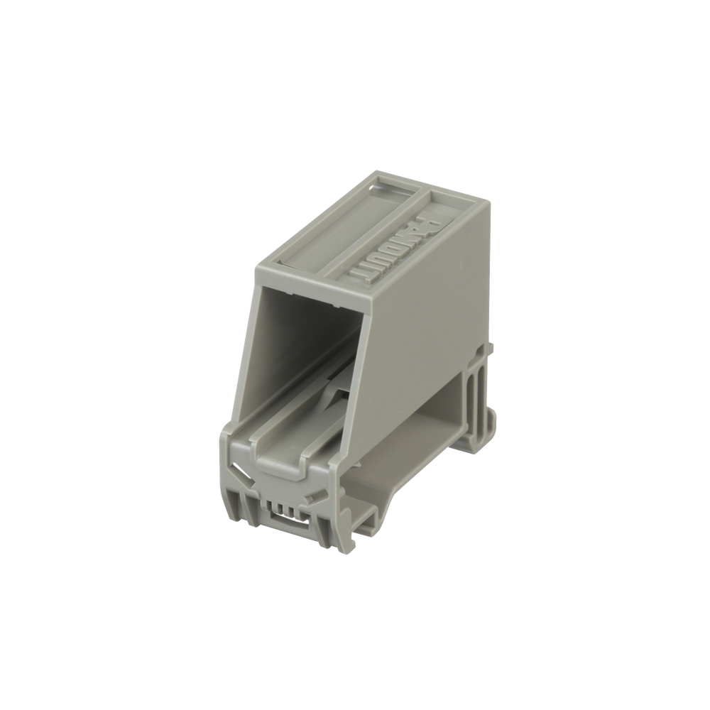 Adaptador de 1 Puerto, Para Conectores Tipo Mini-Com, Blindado, Montaje en Riel Din Est?ndar de 35 mm (1.38 Pulgadas), Color Gris Internacional