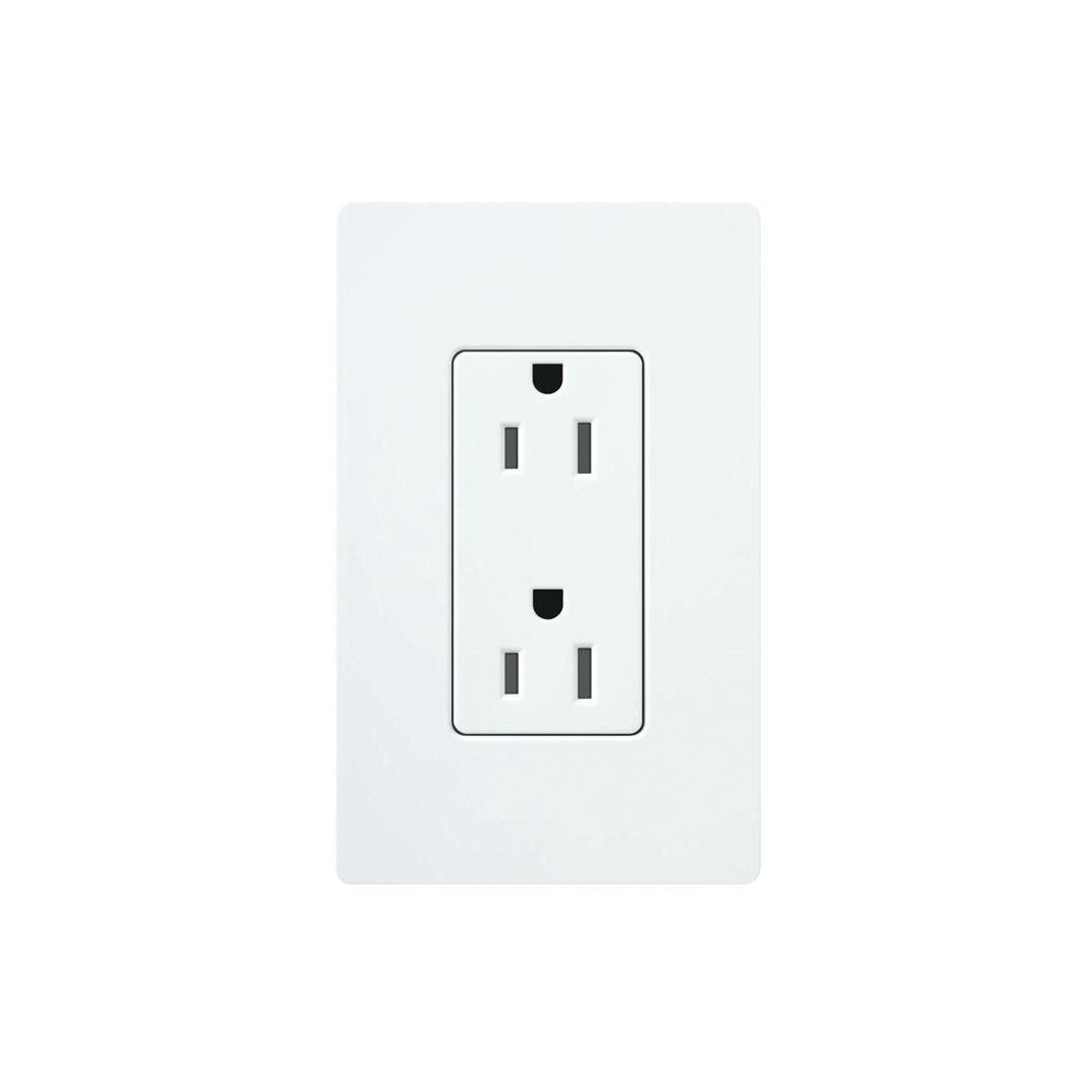 Tomacorriente receptáculo convencional 120V, 15A, color blanco.