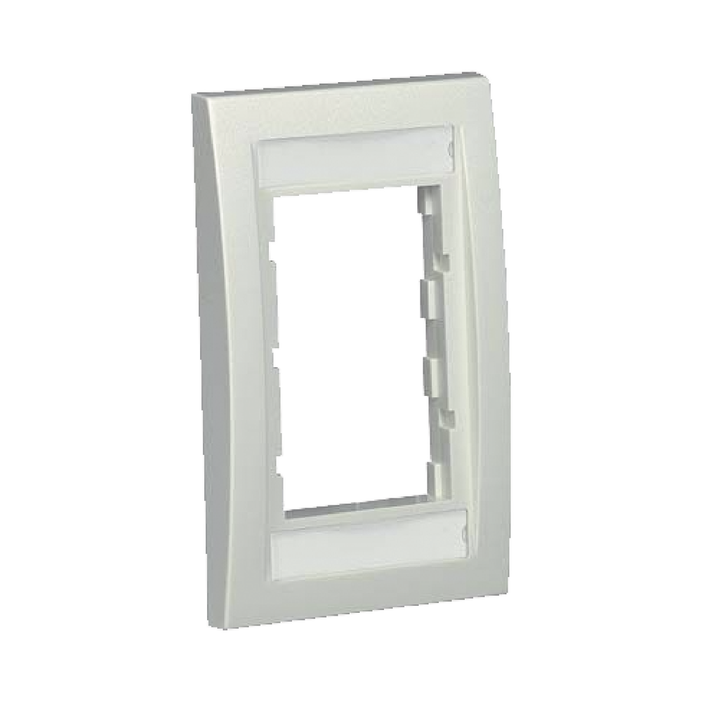 Marco de Placa Frontal Ejecutiva, Para Dos Insertos de 1/2 o Tres Insertos de 1/3, Color Blanco Mate