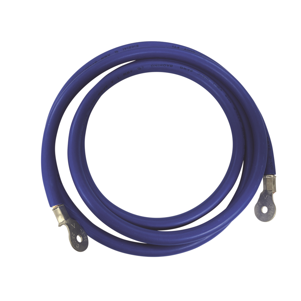 Cable para Baterías, 2.2 m Azul Calibre 2 AWG con Terminales de Ojo en Ambos Extremos