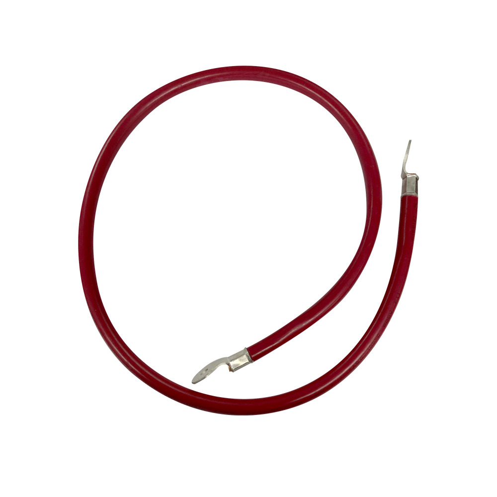 Cable para Baterías 1 m, Rojo, Calibre 2 AWG con Terminales de Ojo en Ambos Extremos