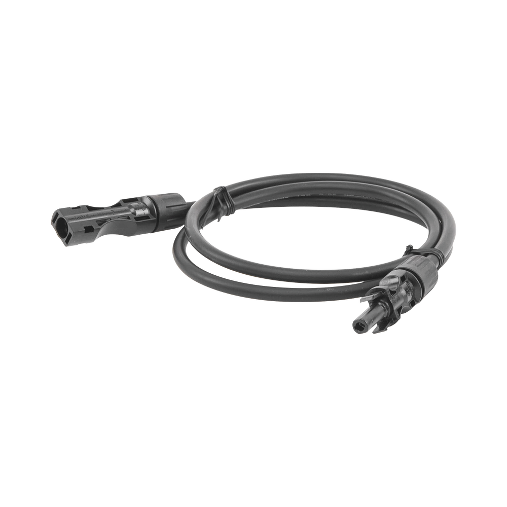 Cable Fotovoltaico 1 m, Negro, Calibre 10 AWG con Terminales MC4 en Ambos Extremos