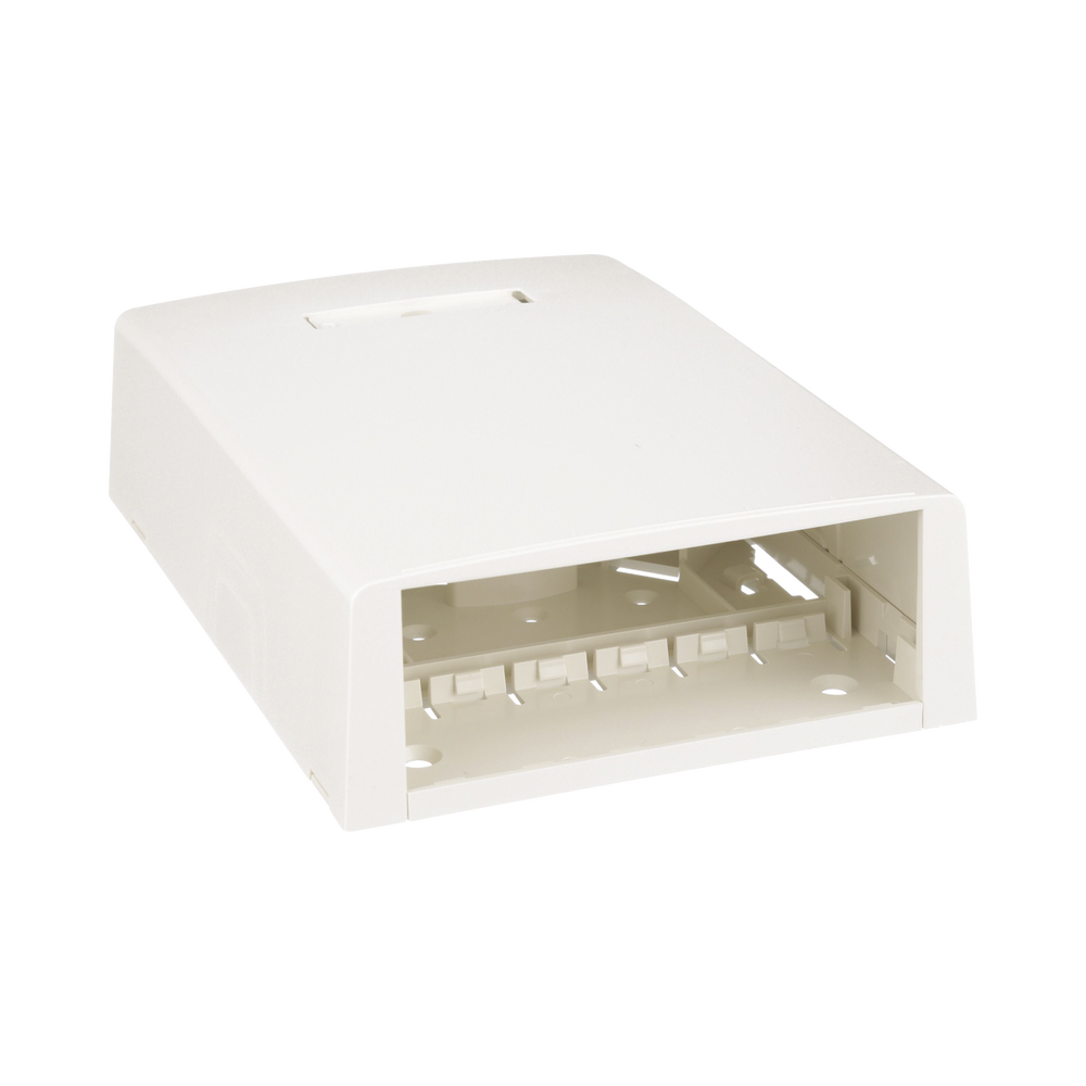 Caja de Montaje en Superficie, con Accesorio para Resguardo de Fibra ?ptica, para 12 M?dulos Mini-Com, Color Blanco Mate - Image 3