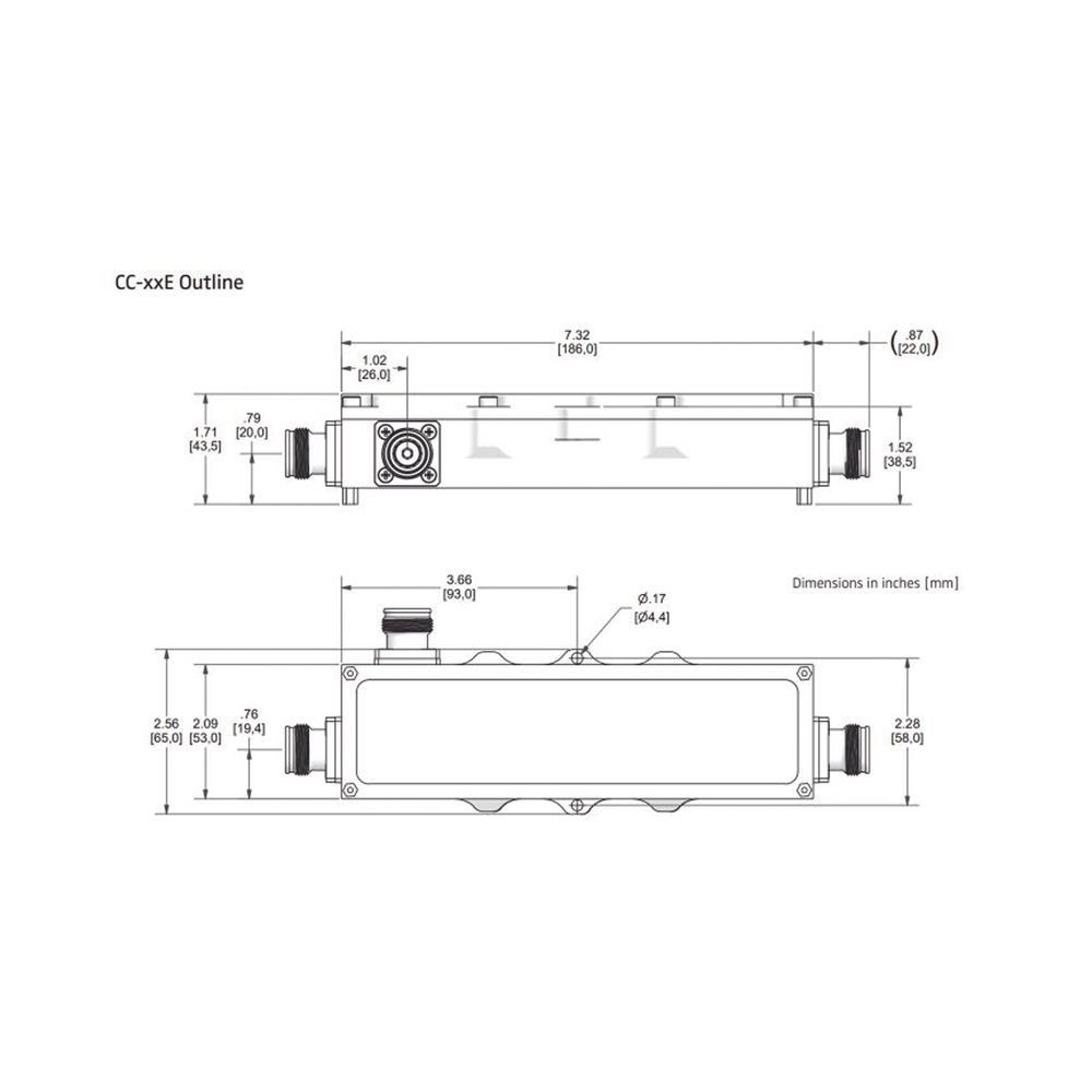 Acoplador direccional 6dB 575-2700MHz 300W - 161 dBc 4.3 - 10 IP67 - Image 2