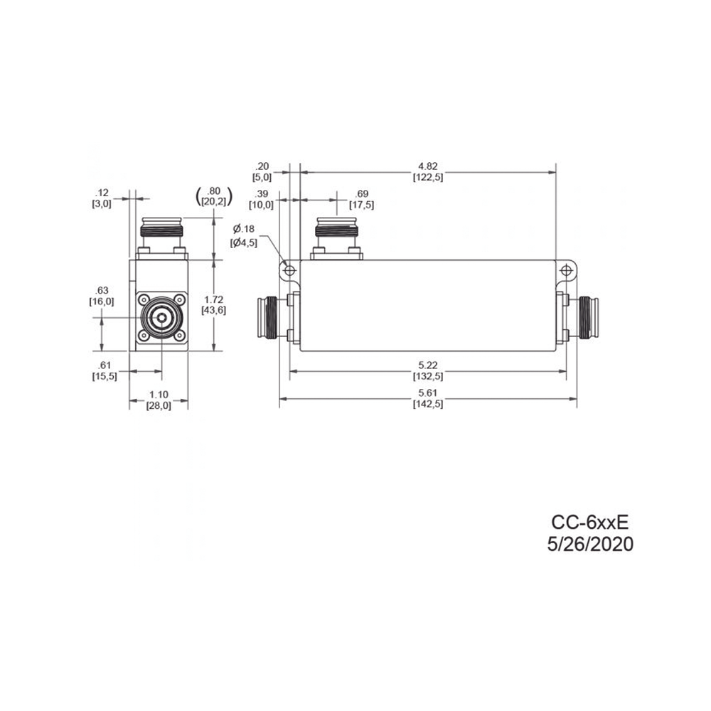 Acoplador direccional 6dB 617-5925MHz 300W-161dBc 4.3-10 IP67 - Image 2