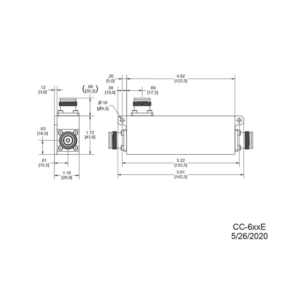 Acoplador direccional 10dB 617-5925MHz 300W-161dBc 4.3-10 IP67 - Image 2