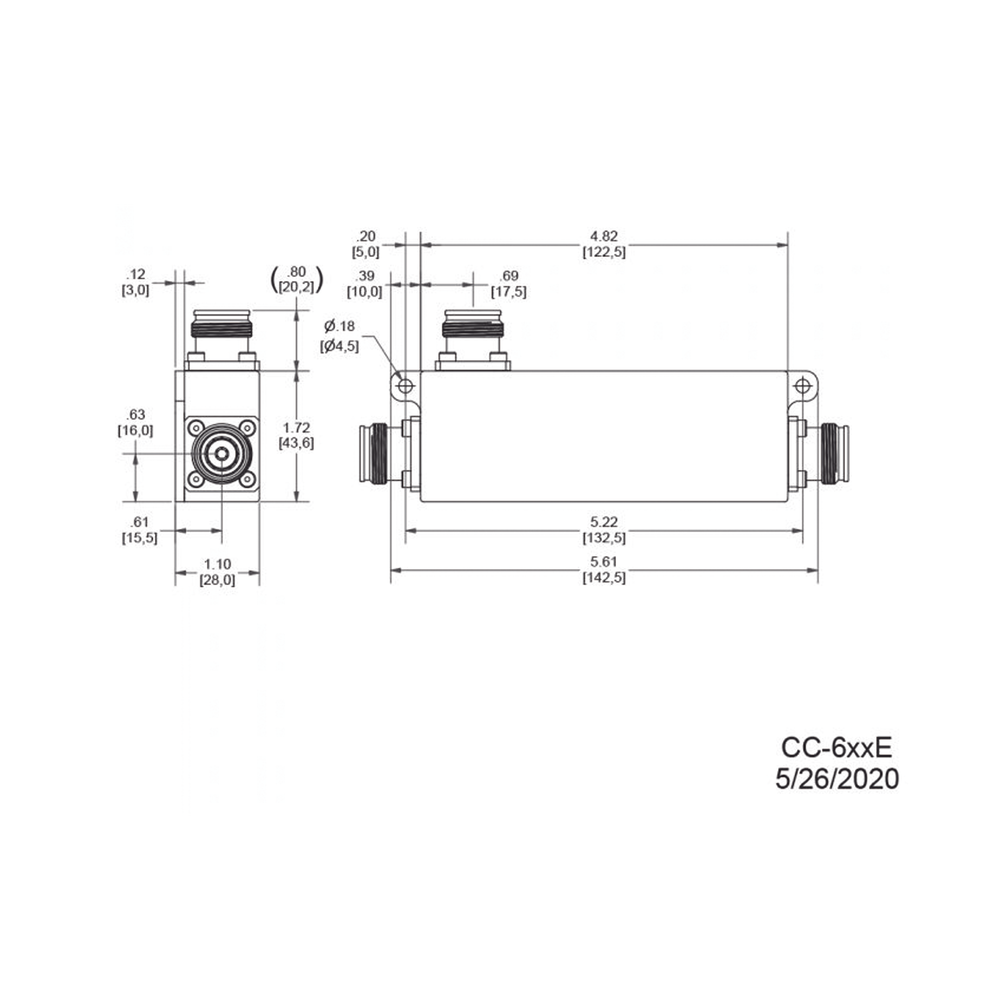 Acoplador direccional 13dB 617-5925MHz 300W-161dBc 4.3-10 IP67 - Image 2