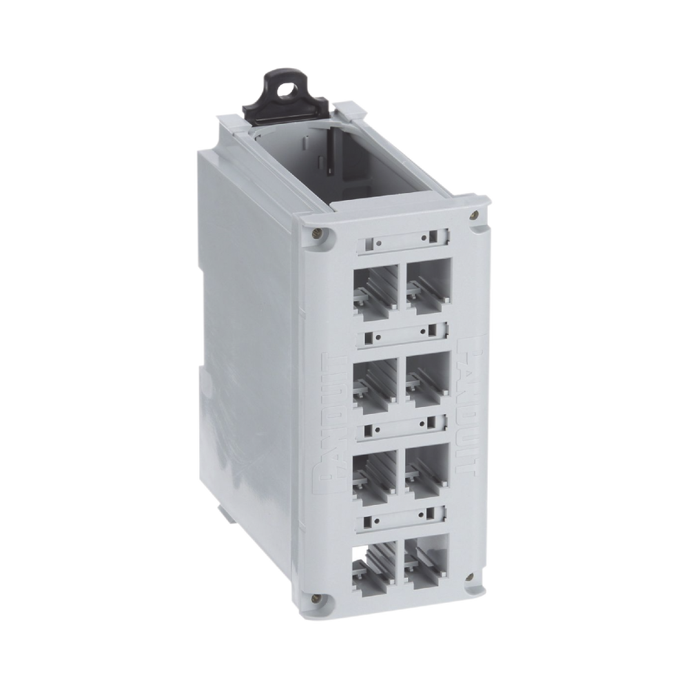 Panel de Parcheo Modular para Cobre, Blindado, de Instalaci?n en Riel DIN Est?ndar de 35 mm (1.38 pulgadas), 8 Puertos Mini-Com, Color Gris - Image 3