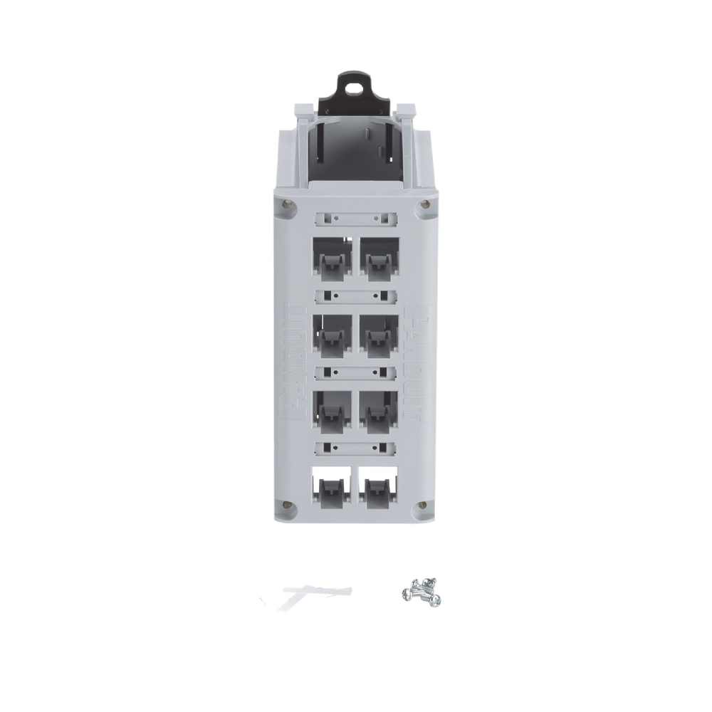 Panel de Parcheo Modular para Cobre, Blindado, de Instalaci?n en Riel DIN Est?ndar de 35 mm (1.38 pulgadas), 8 Puertos Mini-Com, Color Gris - Image 4