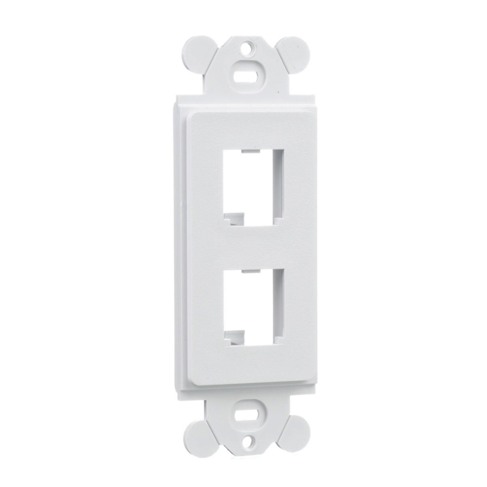 Marco de M?dulo D?plex, Para Placas Frontales Est?ndar GFCI, Acepta 2 M?dulos Mini-Com, Color Blanco - Image 3