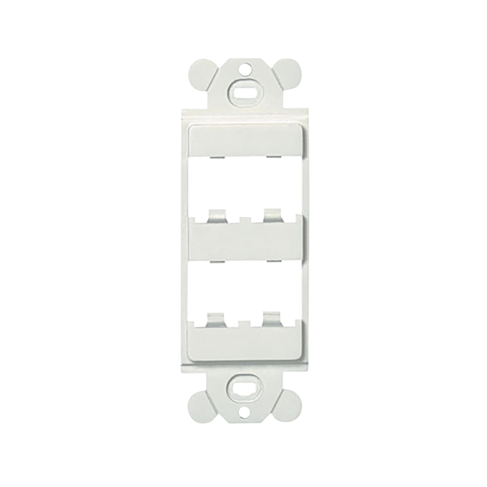 Marco de M?dulo D?plex, Para Placas Frontales Est?ndar GFCI, Acepta 4 M?dulos Mini-Com, Color Blanco