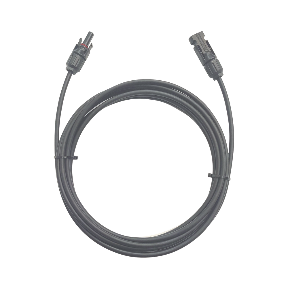 Cable Fotovoltaico / 1 metro / Color Negro / Calibre 10 AWG / Terminal MC4-Macho y Hembra en  ambos extremos