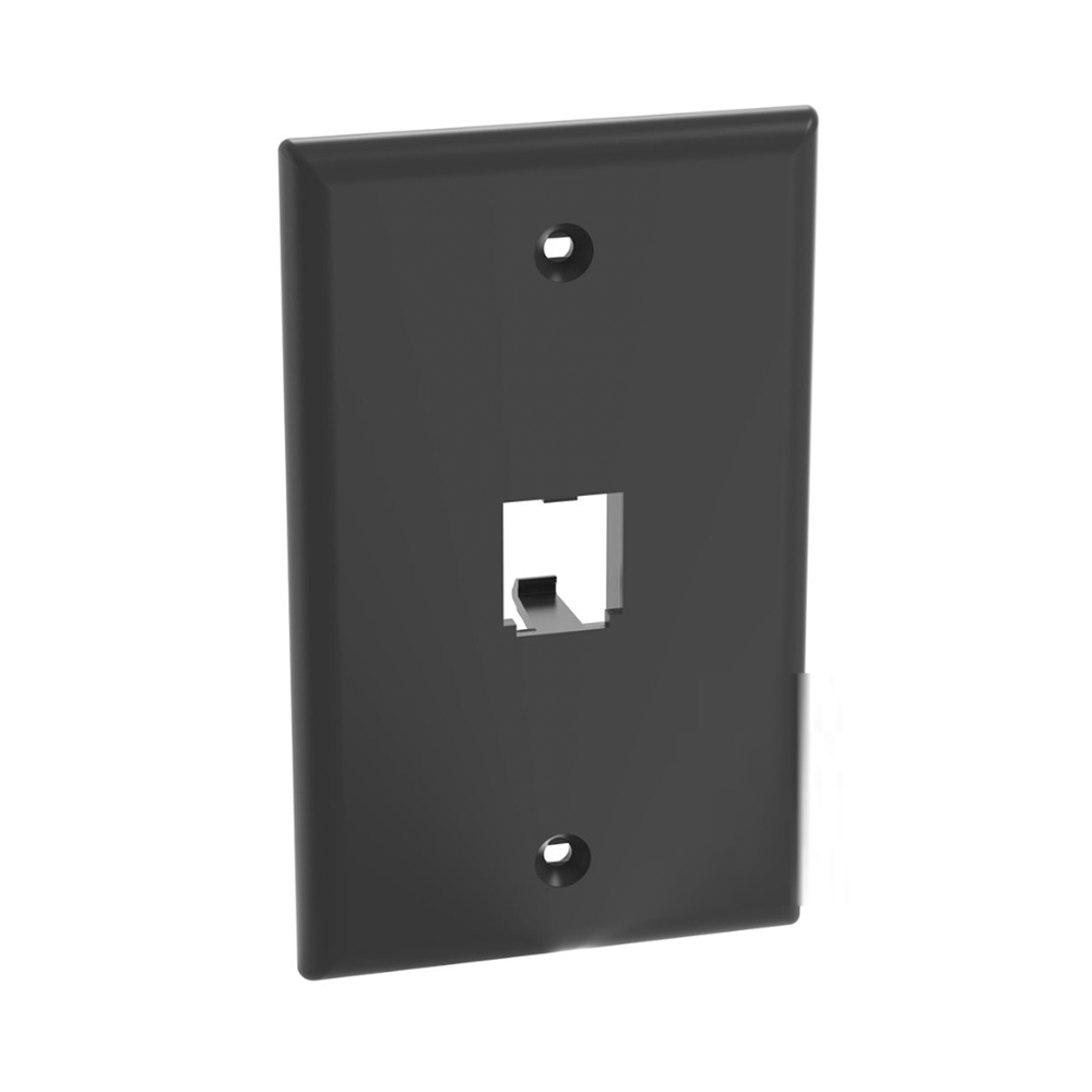 Placa de Pared Vertical Cl?sica, Salida Para 1 Puerto Mini-Com, Color Negro - Image 2