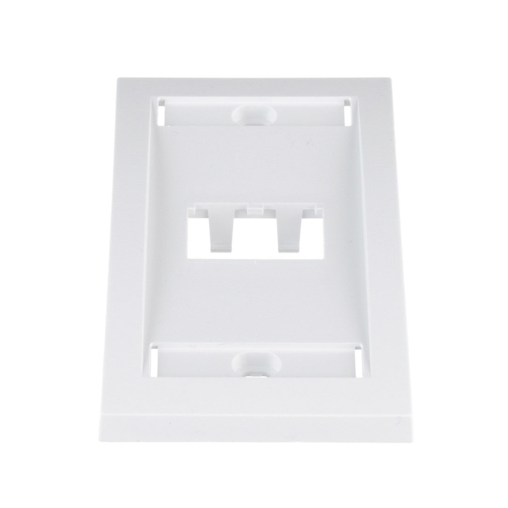 Placa de Pared Vertical Ejecutiva, Salida Para 2 Puertos Mini-Com, Con Espacios Para Etiquetas, Color Blanco