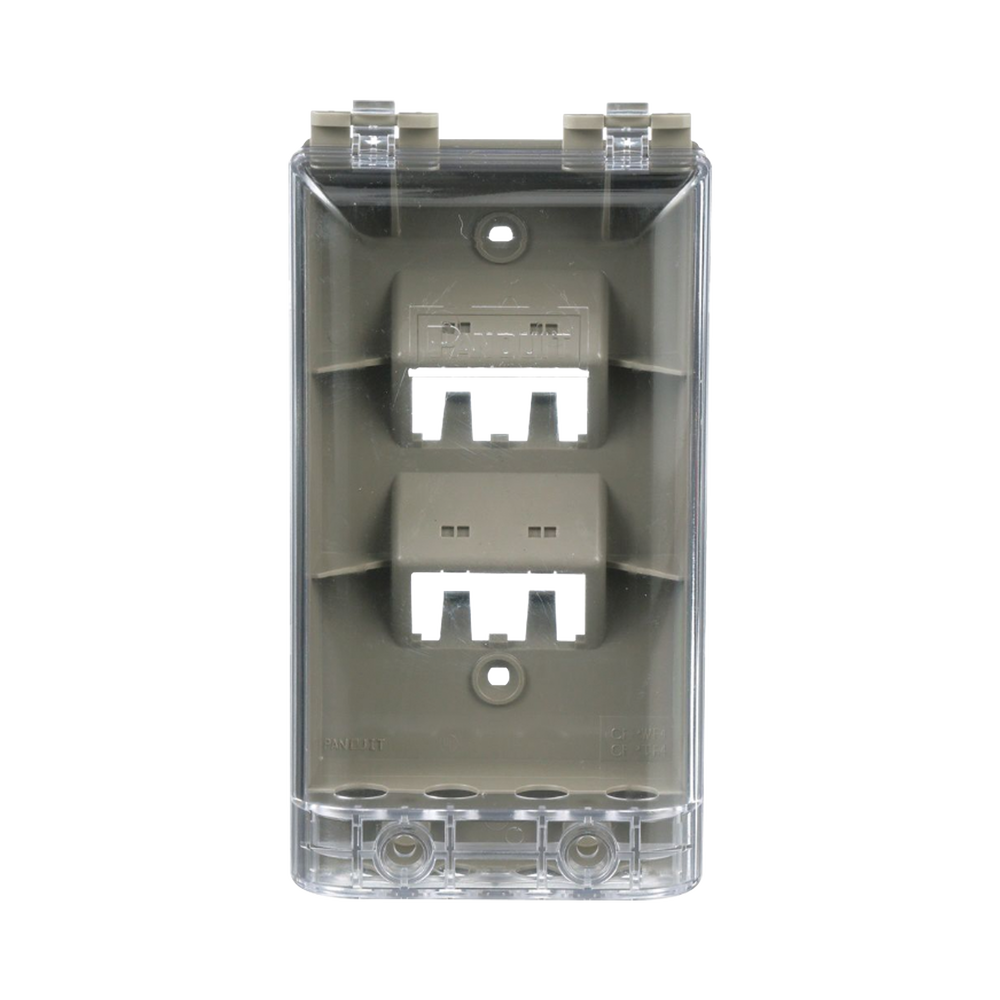 Placa de Pared Vertical, Resistente al Agua con Protecci?n IP56, Acepta 4 M?dulos Mini-Com, Color Gris