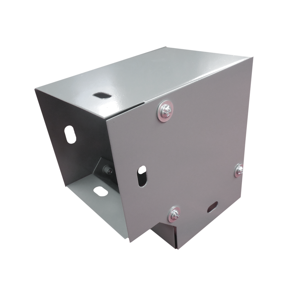 Derivación codo horizontal de 90 grados 100 x 100 mm, fabricado en lámina de acero al carbón