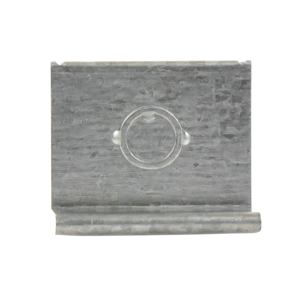 Placa salida a tubo automática con chequeador 1/2 y 3/4 de 66 mm, con acabado Electro Zinc