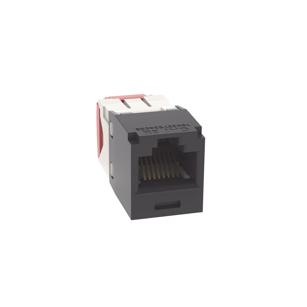 Conector Jack RJ45 Estilo TG, Mini-Com, Categor?a 5e, de 8 Posiciones y 8 Cables, Color Negro