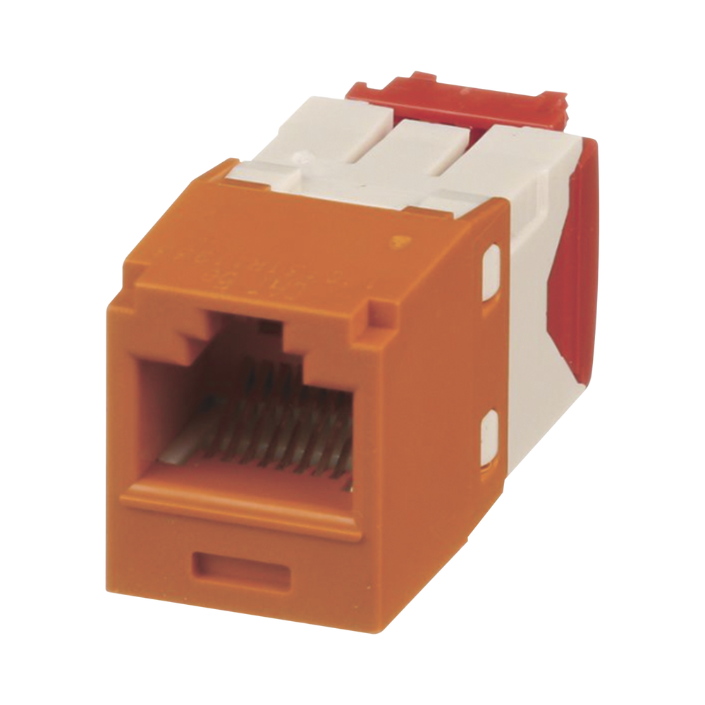 Conector Jack RJ45 Estilo TG, Mini-Com, Categor?a 5e, de 8 Posiciones y 8 Cables, Color Naranja