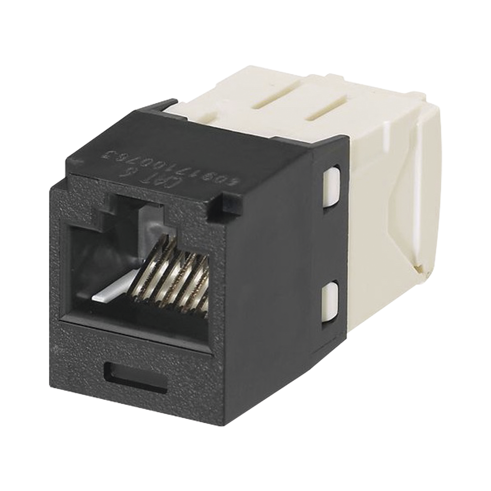 Conector Jack RJ45 Estilo TG, Mini-Com, Categor?a 6, de 8 Posiciones y 8 Cables, Color Negro