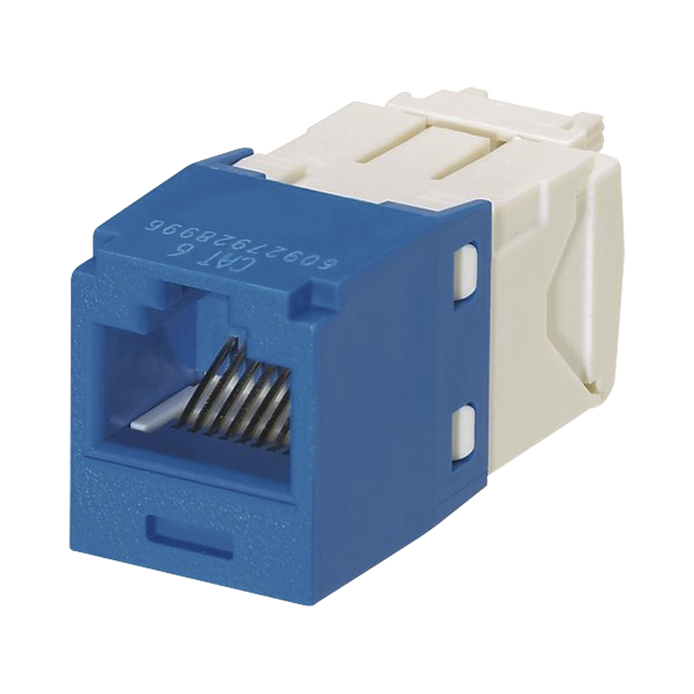 Conector Jack RJ45 Estilo TG, Mini-Com, Categor?a 6, de 8 Posiciones y 8 Cables, Color Azul