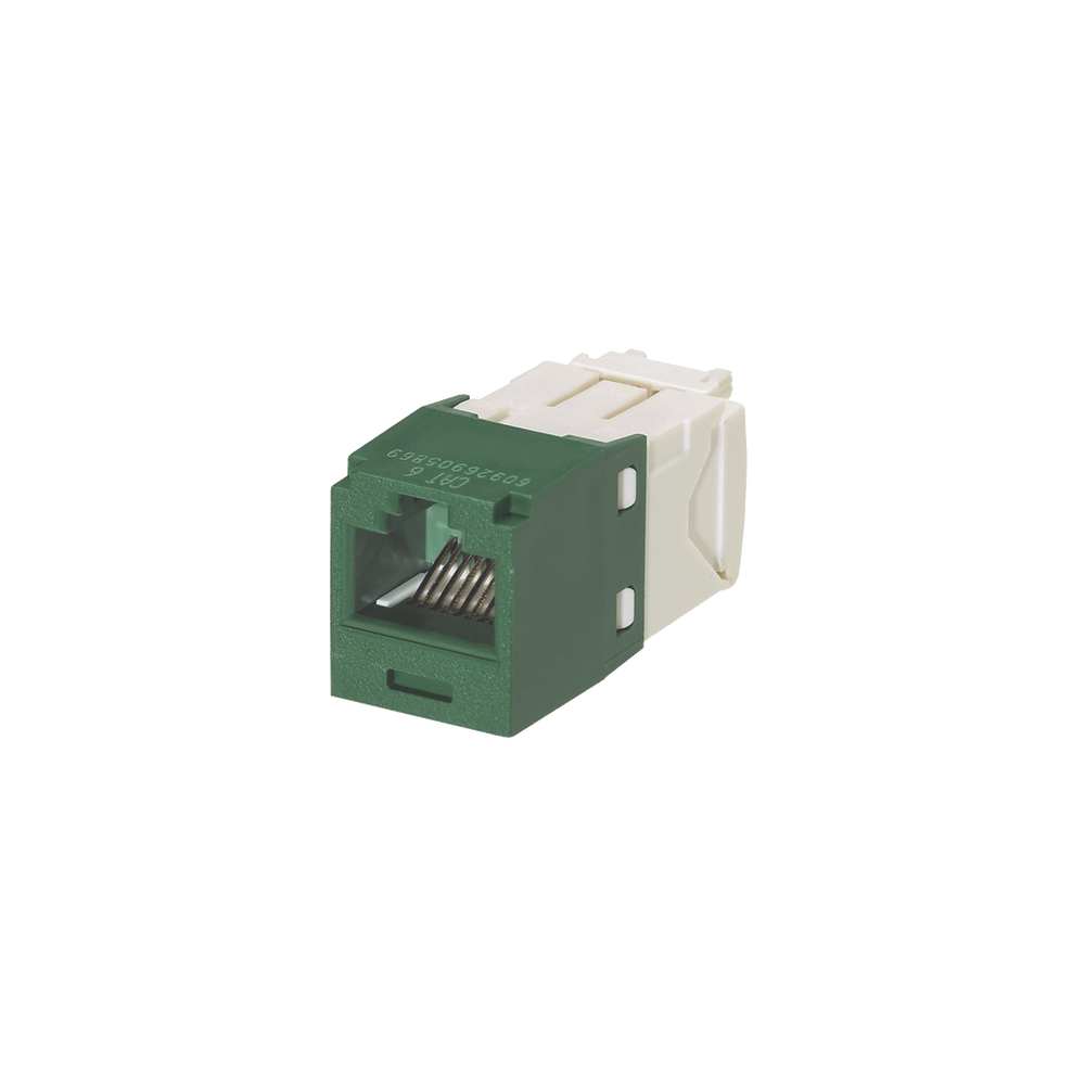 Conector Jack RJ45 Estilo TG, Mini-Com, Categor?a 6, de 8 Posiciones y 8 Cables, Color Verde