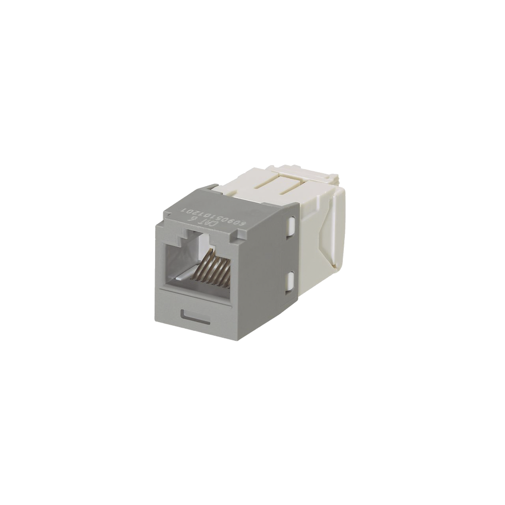 Conector Jack RJ45 Estilo TG, Mini-Com, Categor?a 6, de 8 Posiciones y 8 Cables, Color Gris