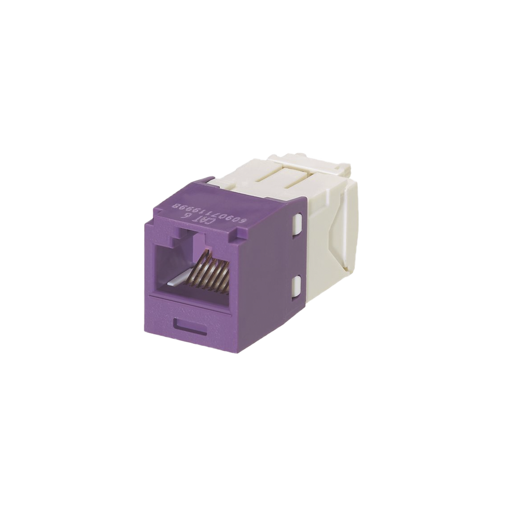 Conector Jack RJ45 Estilo TG, Mini-Com, Categor?a 6, de 8 Posiciones y 8 Cables, Color Violeta