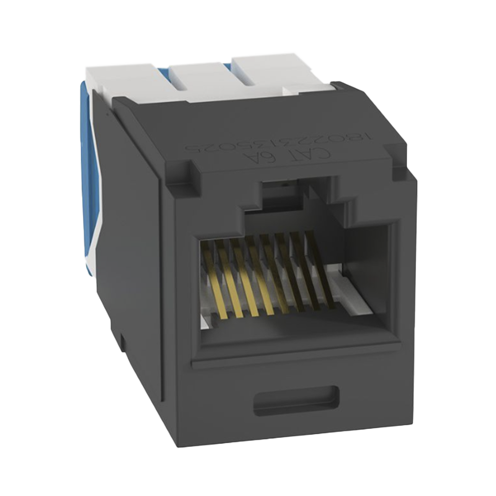 Conector Jack RJ45 Estilo TG, Mini-Com, Categor?a 6A, de 8 Posiciones y 8 Cables, Color Negro
