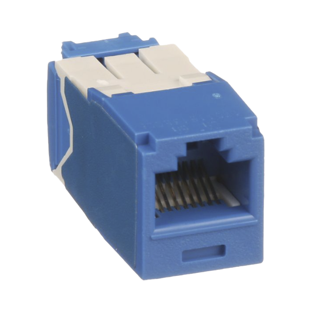 Conector Jack RJ45 Estilo TG, Mini-Com, Categor?a 6A, de 8 Posiciones y 8 Cables, Color Azul