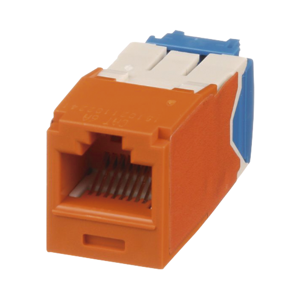 Conector Jack RJ45 Estilo TG, Mini-Com, Categor?a 6A, de 8 Posiciones y 8 Cables, Color Naranja