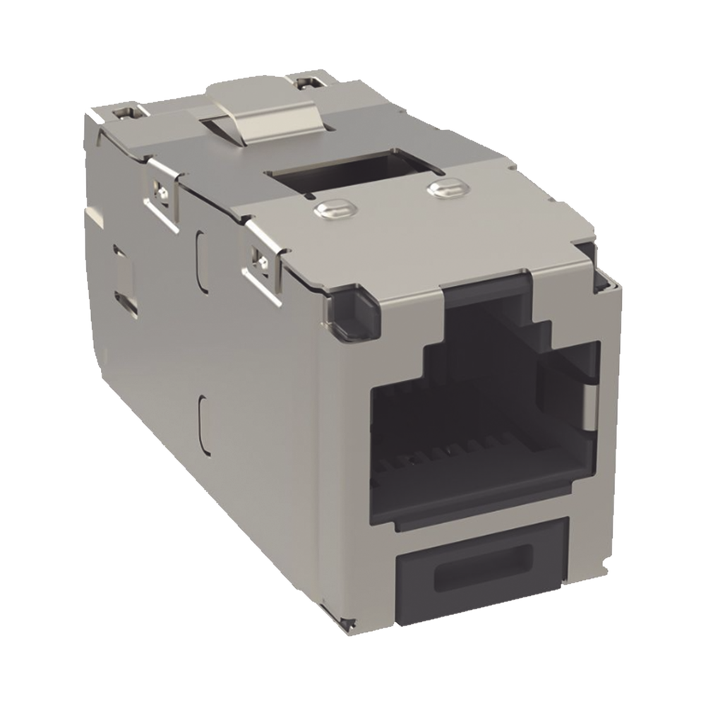 Conector Jack RJ45 Blindado, Estilo TG, Mini-Com, Categor?a 6, de 8 Posiciones y 8 Cables, Color Negro