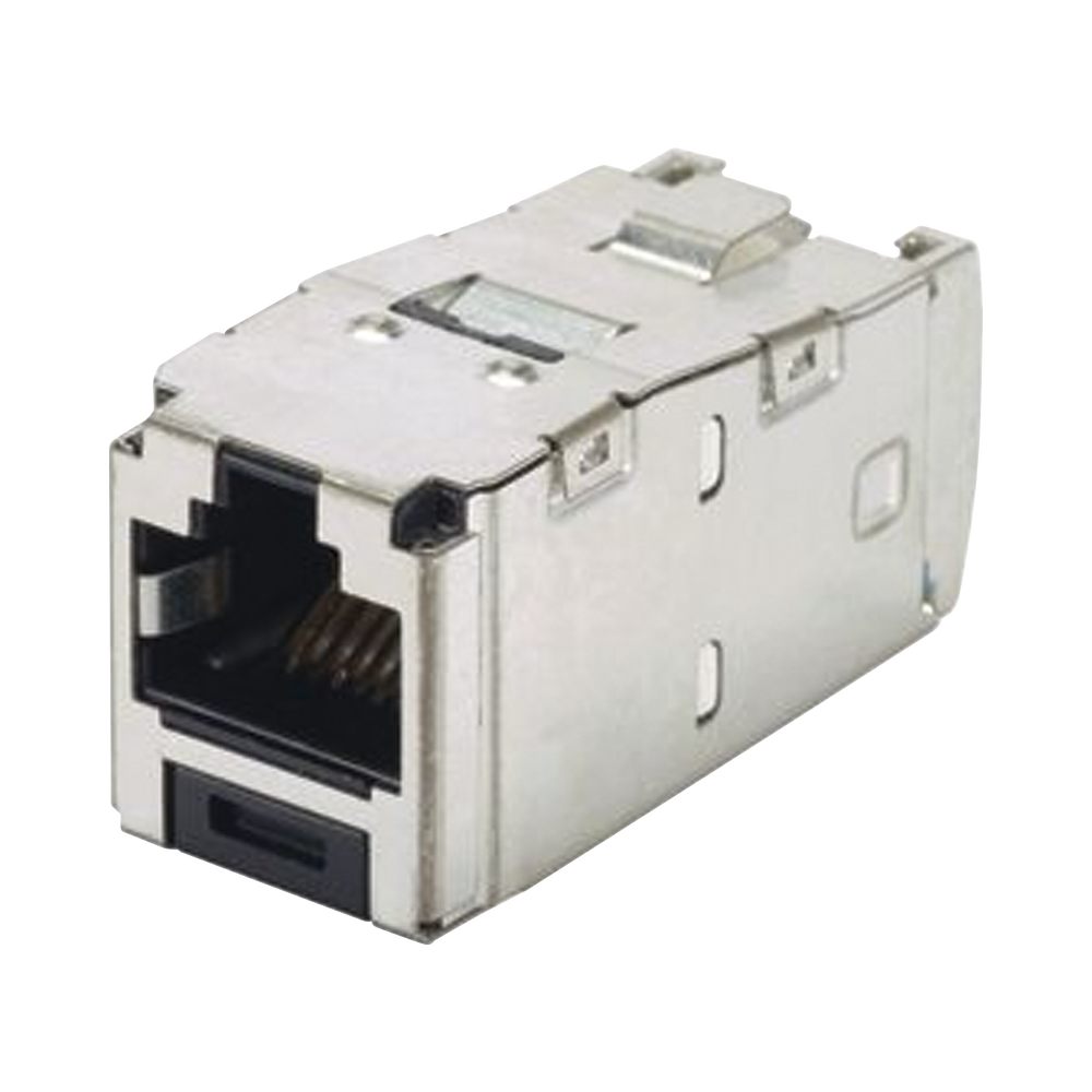 Conector Jack RJ45 Blindado, Estilo TG, Mini-Com, Categor?a 6A, de 8 Posiciones y 8 Cables, Color Negro