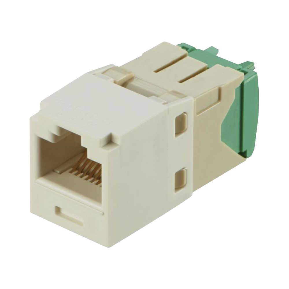 Conector Jack RJ45 Estilo TG, Mini-Com, Categor?a 6, de 8 Posiciones y 8 Cables de Calibre 28/30 AWG, Color Blanco