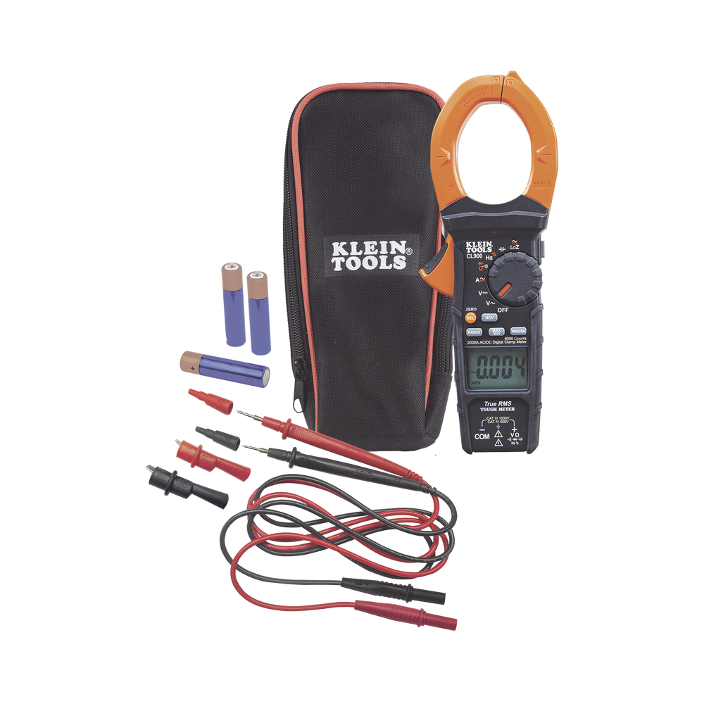 Amperímetro Digital de Gancho de Rango Automático de 2000 A CA, con Media Cuadrática Real y Baja Impedancia (LoZ).