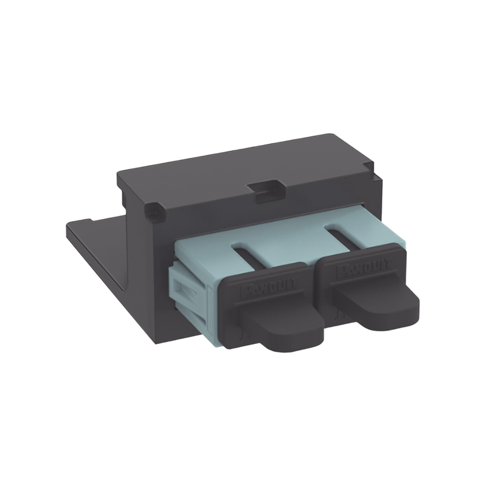 M?dulo Acoplador SC Duplex, para Fibra ?ptica Multimodo OM3/OM4, Tipo Mini-Com, Color Aqua